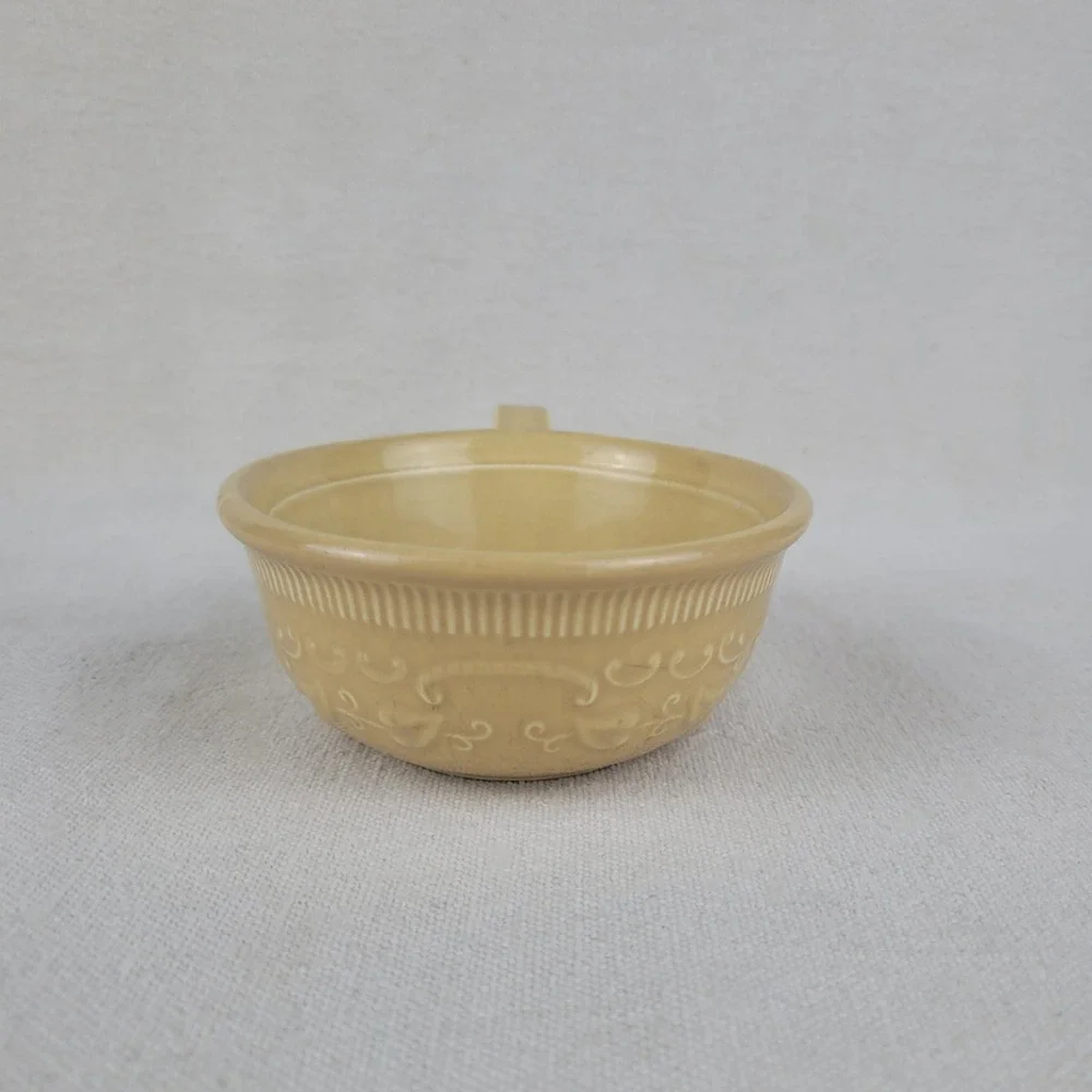 Vintage TST Taylor Smith Taylor Oven Serve Ware Yellow Stick‎ Handle Soup Bowl
